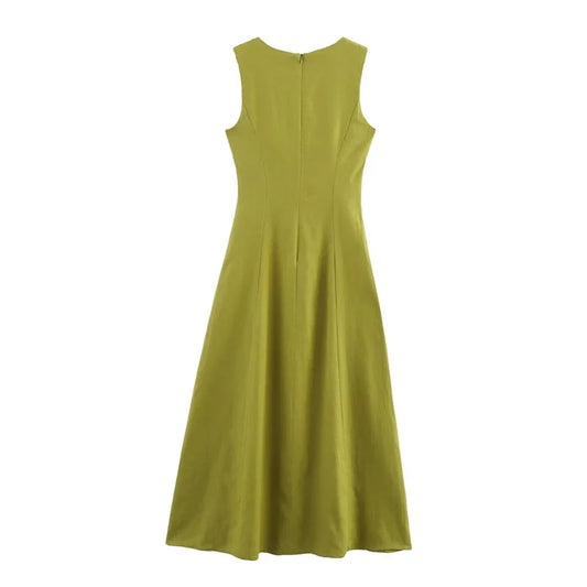Women's Dress Summer 2025 New Sleeveless Midi Dress A Pendulum Slim Personality Fashion Elegant temperament