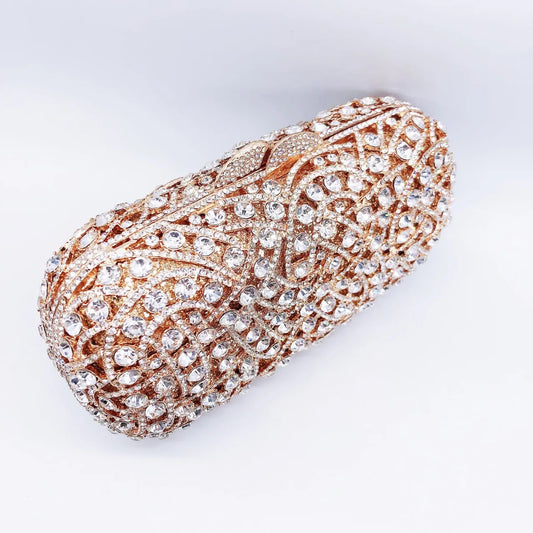 Women Hollow Out Diamond Evening Bag Wedding Party Banquet Bag Crystal Clutch Bag Rhinestone Dress Bag Luxury Designer Handbags