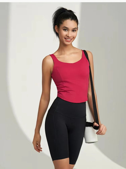 Nude Yoga Sports Vest Fitness Outdoor Running Shock Absorption Beauty Back High-intensity Gathering Bra Quick Drying Bras Top