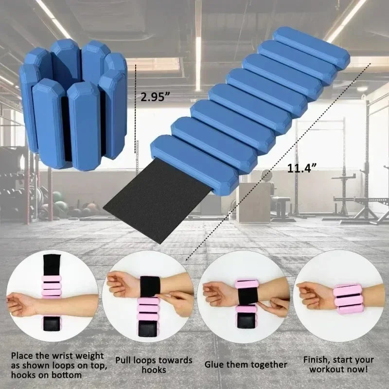 Steel&Silicone Load Bearing Wristband Adjustable Wristband Multifunctional Ankle&Wrist Weight Strap for Fitness