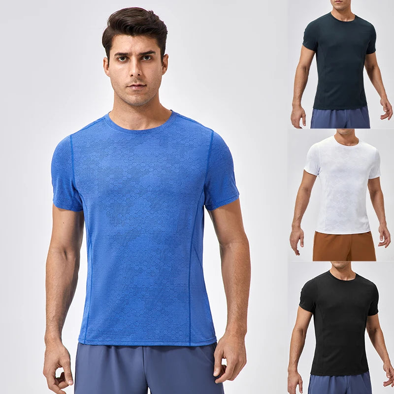 Summer Mens Running Shirts Quick Dry Fitness Sports Training Shirt Outdoor Workout Sport tops Gym Shirts