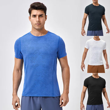 Summer Mens Running Shirts Quick Dry Fitness Sports Training Shirt Outdoor Workout Sport tops Gym Shirts