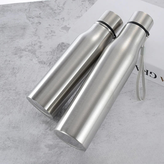 Stainless Steel Sport Water Bottle 1000ml Single-layer Rugged Water Cup Metal Flask Drinkware Camping Sports Gym