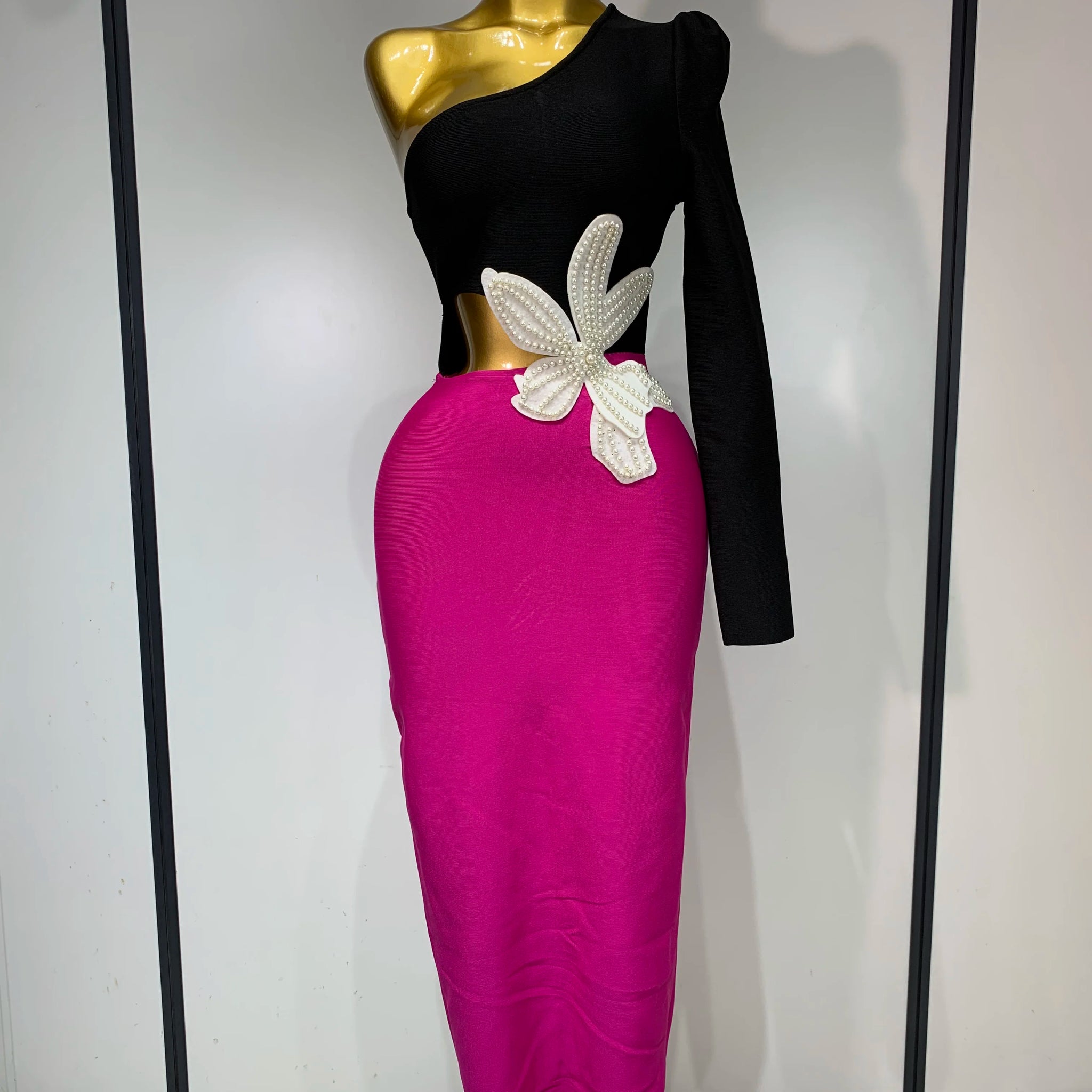 Women Sexy Single shoulder long sleeved Beading Bodycon Bandage Dress 2025 Celebrity Elegant Evening Luxury Dress Club Outfit