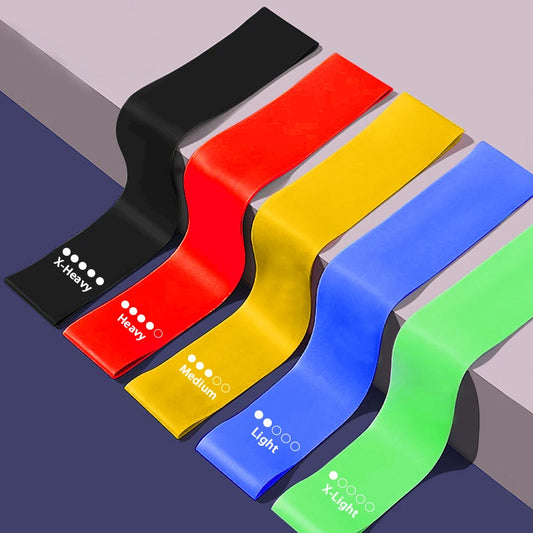 5Pcs Fitness Elastic Band Resistance Band Yoga Exercise Training Gym Fitness  Sports Ring Sports Crossfit Resistance Bands