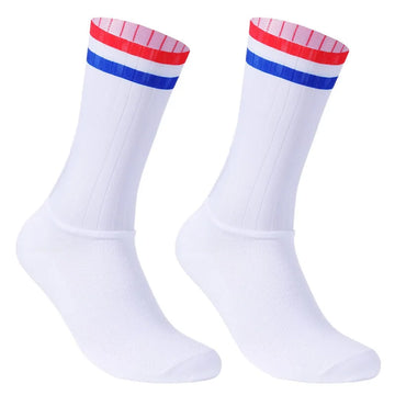 Socks 2023 New Anti Slip Silicone Summer Aero Whiteline Cycling Socks Men Bicycle Sport Running Bike Socks Calcetines