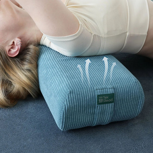 Yoga Bolster - Long Supportive Cushion for Restorative Yoga and Sitting on the with Handle Floor Machine Washable Cover