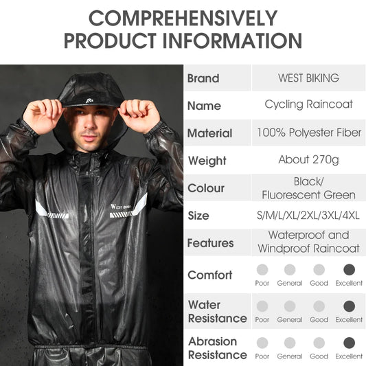 Cycling Raincoat for Women Men Waterproof Reflective Hooded Bike Jersey MTB Road Outdoor Sport Long Sleeve Bicycle Jacket