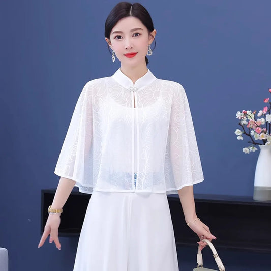 Cloak Summer Capes Ponchos Coats Fashion Clothes Women Clothing Tops Streetwear Party Vintage Casual Elegant Outerwear