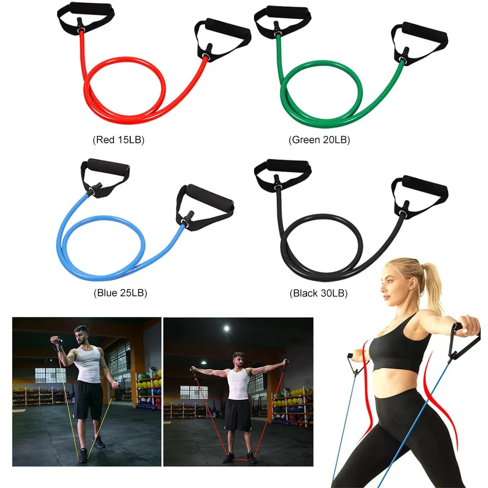 Rubber Elastic Sport Band for Fitness Equipment Resistance Bands With Handles Portable for Yoga Pulling Up Gym Exercise Training