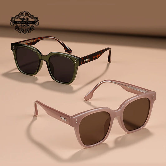 Rivets Sunglasses Men's Polarized Glasses Women Square Green Sunglass Man Eyewear 2025 Women's Eyepieces Lenses Woman Designer