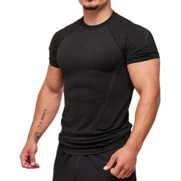 Compression T-shirt Men's Summer Running Sportswear Stretch Quick Dry Sports Tight Fitness Training Short Sleeve Top New Style