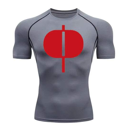 Graphic Short Sleeve Compression Shirts for Men Gym Workout Running Tshirts Sporty Quick Dry Tees Tops Baselayers RL0544