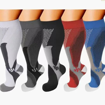 5 Pairs 2XL 3XL 4XL Plus Size Compression Socks Nurse Compression Socks Sport Ladies Men Women Running