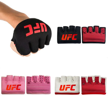 MMA Training Gloves Split Finger Design with Thick Gel Padding - Pull On Polyester Fiber Hand Protection for Sanda Combat Sports