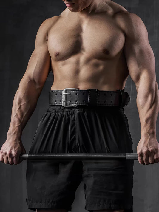 Cowhide embroidered weightlifting belt, adjustable back support, gym squat dumbbell pull gym weightlifting belt.