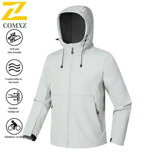 EiAO Windbreaker Mountain Tech Softshell Waterproof Hooded Outdoor Coat for Hiking Camping Fishing Unisex Urban Outdoor 2025