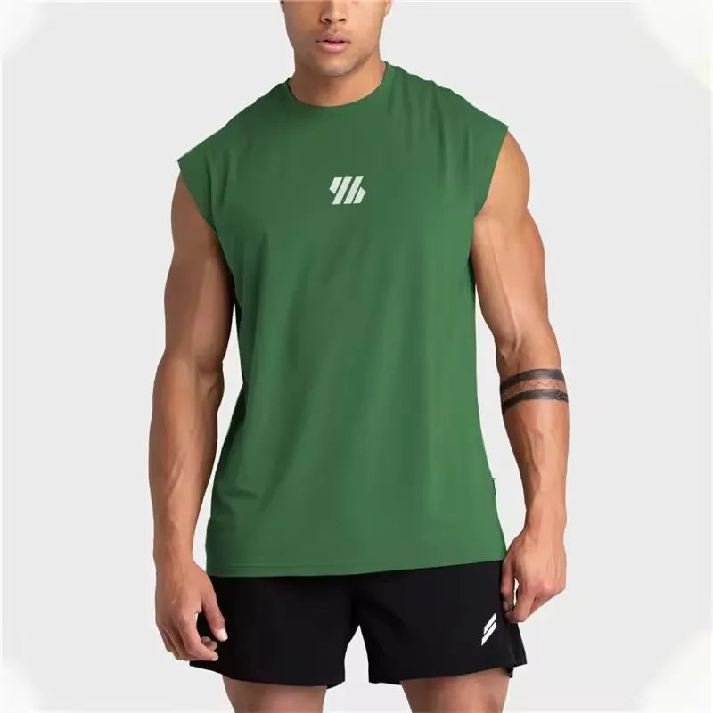 2025 Summer new Gym Vest Men Bodybuilding Sleeveless Sports Tank Top quick-drying mesh Fitness Running Tank Top men Clothes