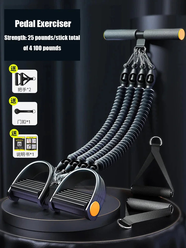 Men Pedal Type Exerciser Multi-functional Fitness Back Abdominal Waist Strength Training Pull Rope Gym Equipment Hand expander