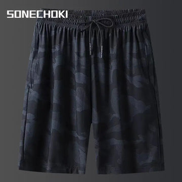 SONECHOKI Running Shorts Men Camouflage Basketball Sport Gym Mesh Breathable Shorts Fitness Training Workout Bottom Male Casual