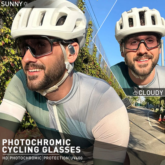 KAPVOE Photochromic Cycling Glasses Sports Sunglasses for Men Women UV400 Protection Bicycle MTB Mountain Bike Sunglasses