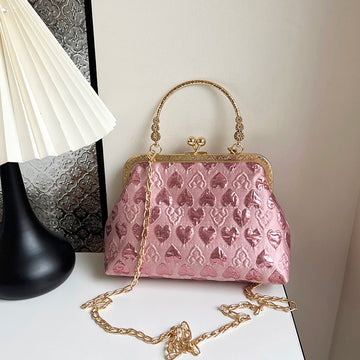 Women Evening Clutch Purses Chain Strap Vintage Evening Bag Ladies Elegant Handbag Top Handle Bag for Weddings Parties