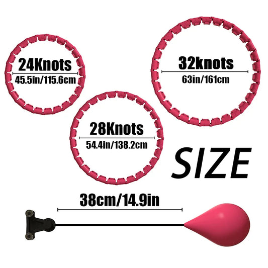 24 Section Adjustable Smart Weighted Sport Hoop Weight Loss Massager Abdomen Thin Waist Fitness Ring Indoor Fitness Equipment