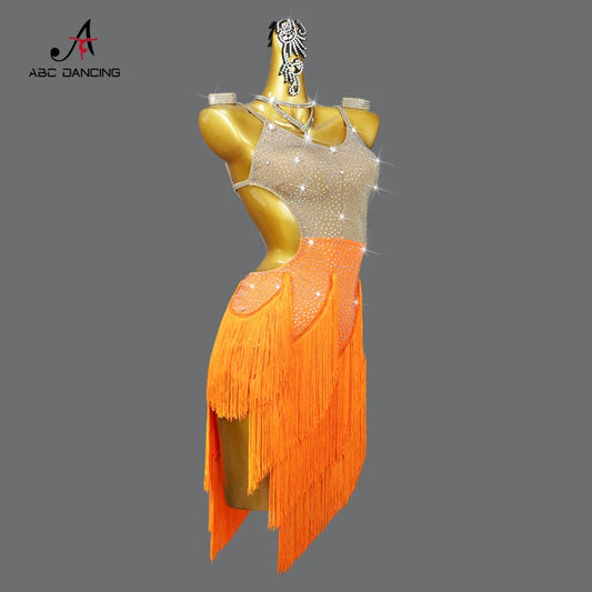 2025 New Latin Dance Competition Costume Women Ball Clothes Sexy Girl Party Dress Outdoor Skirt Stage Line Suit Samba Customized