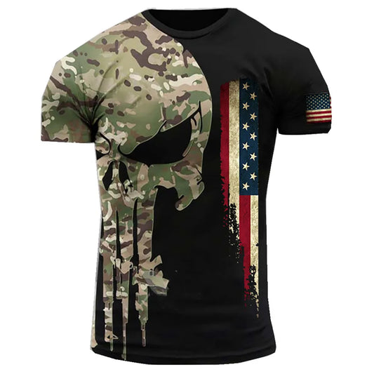 American Soldier Casual O-neck Short-sleeved Camouflage Commando Veteran Men's T-shirt Special Forces Outdoor Quick-drying Top