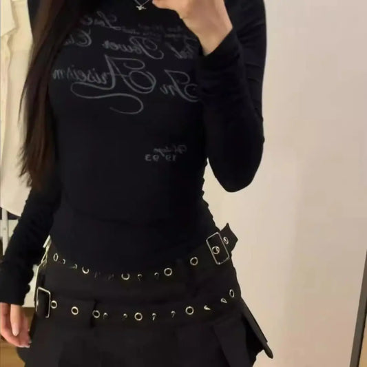 New fashion design double belt pleated skirt for women in summer Korean style versatile high-waisted slim short skirt
