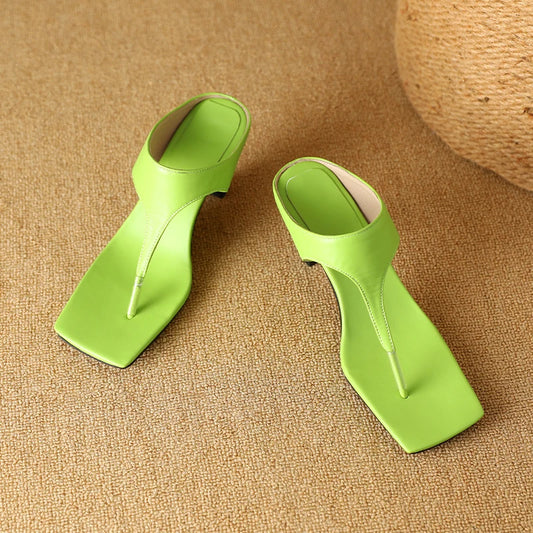 QUTAA 2025 Sexy Women Sandals Shoes Flats Heels Clip toe PU Open Toe Party Slingbacks Slip On Strap Dress Shoes 34-43