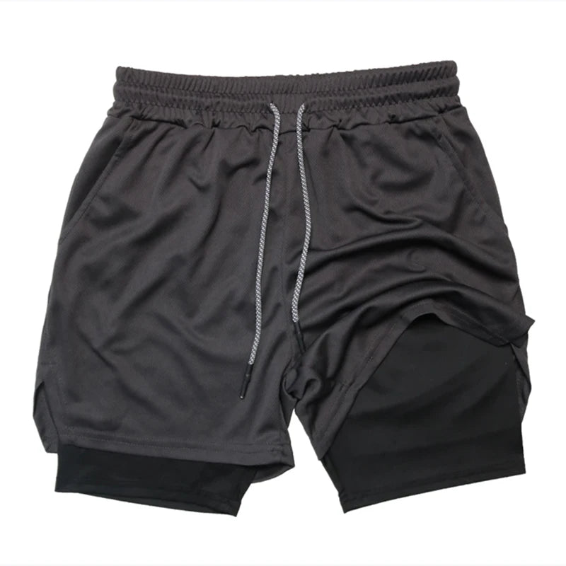 Summer new men's shorts, loose large-sized capre pants, trendy brand multi-pocket outdoor sports double-layer casual pants