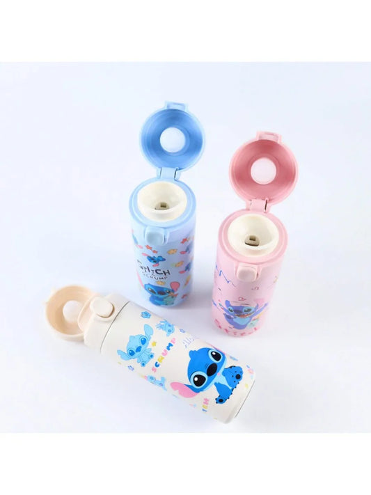 1pc Disney Stitch & Lilo Cartoon Insulated Bottle - Leak-Proof, BPA-Free Stainless Steel, Vacuum Sealed for Hot/Cold Drinks, Per