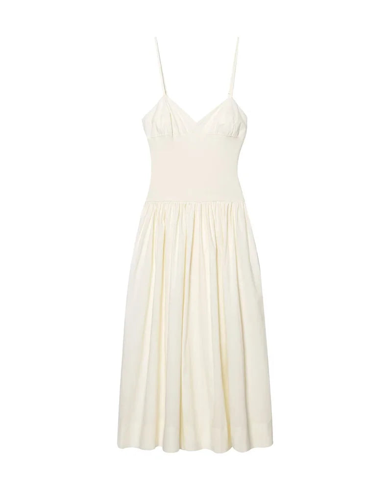 Women's Top Dress Summer 2025 New White Patchwork Poplin Slip Dress Big A White Sexy Slim Personality Fashion
