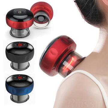 Smart Vacuum Cupper Body Cupping Scraping Massager Electric Heated Suction Cup Device Back Neck Arm Massager Relieve Fatigue