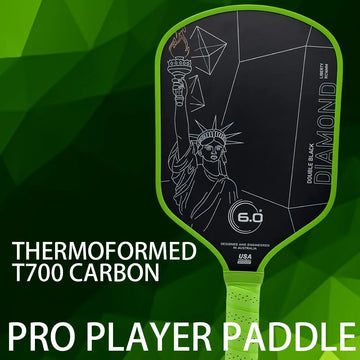 Six Zero Double Black Diamond Pro: Thermoformed T700 Carbon 16mm USA Approved Pickleball Paddle