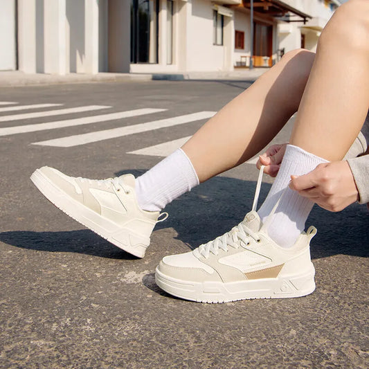 361 Degrees Women's Board Shoes Spring New Leisure Versatile Thick Soled Leather Comfortable Durable Female Sneaker 682516615
