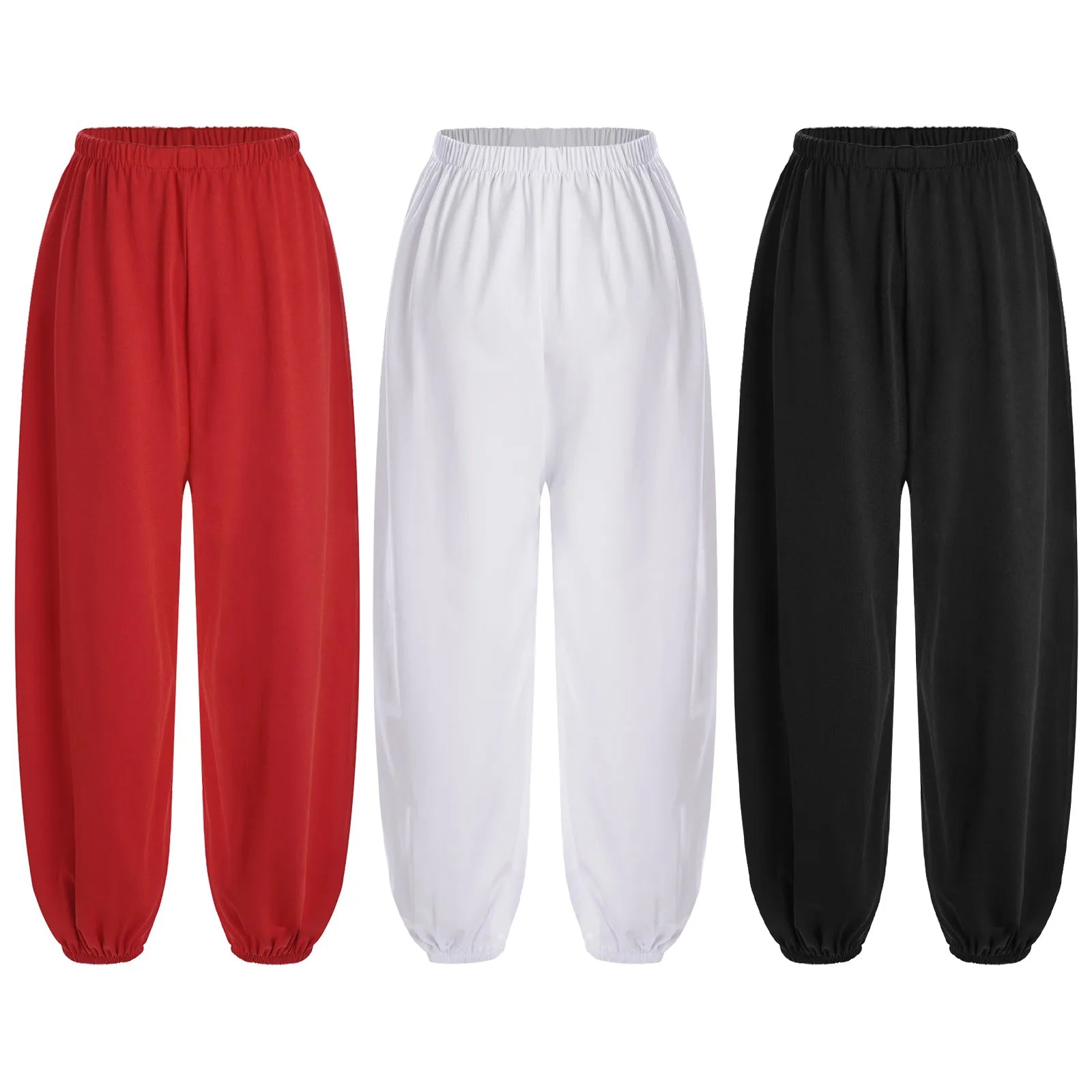 Unisex Kids Kung Fu Pants Loose Pants for Boys Girls Fashion Daily Wear Child Fighting Trousers for Taichi Martial Art Practice
