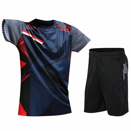 3D tennis shirt, badminton shirt, shorts set, men's and women's table tennis shirt set, table tennis suit, badminton jogging sui