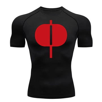 Graphic Short Sleeve Compression Shirts for Men Gym Workout Running Tshirts Sporty Quick Dry Tees Tops Baselayers RL0544