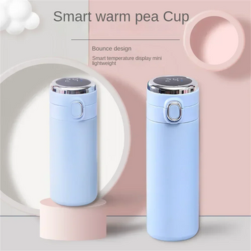 Fashionable pea cup, 304 stainless steel smart insulated cup, mini bouncing lid sports home water cup