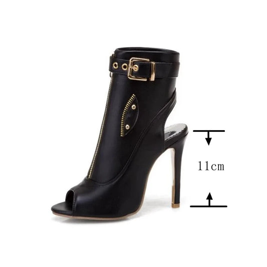 REAVE CAT Summer Sandals Ankle Boots Women 11cm Stiletto High Heels Shoes Peep Toe Ladies Big Size 34-50 F1505