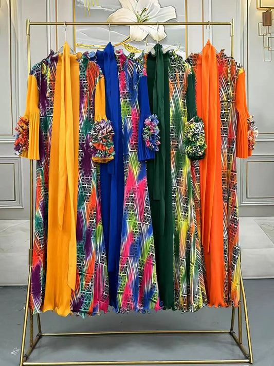 Miyake 2025 Middle East New Fashion Pleated Dress Versatile Retro High-end Medium and Long Elegant Dresses Women's Clothing