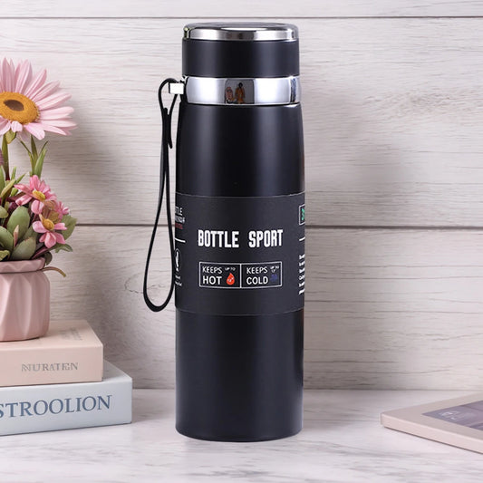 1000ml Thermal Water Bottle with Handle Portable Sports Bottle Stainless Steel Outdoor Vacuum Flask for Hot Cold Drinks