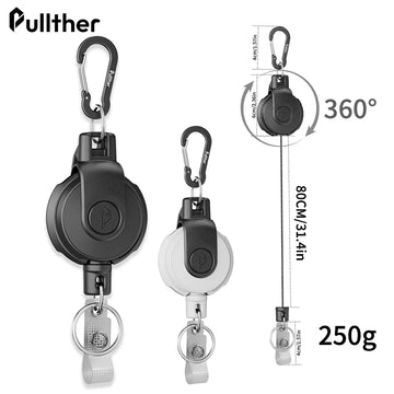 Retractable Key‌ Chain for man Reel‌ Badge Holders Retractabl Carabiner Quick Release Spring Clip outdoor camping equipment