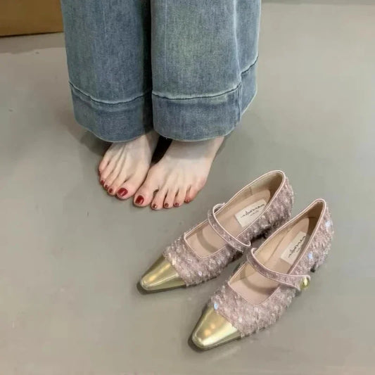 Pointed Toe with Medium Heels Woman PumpsLoafers Japanese Style Lolita Mary Jane Shoes for Women Chunky Block Heel Discount Y2k