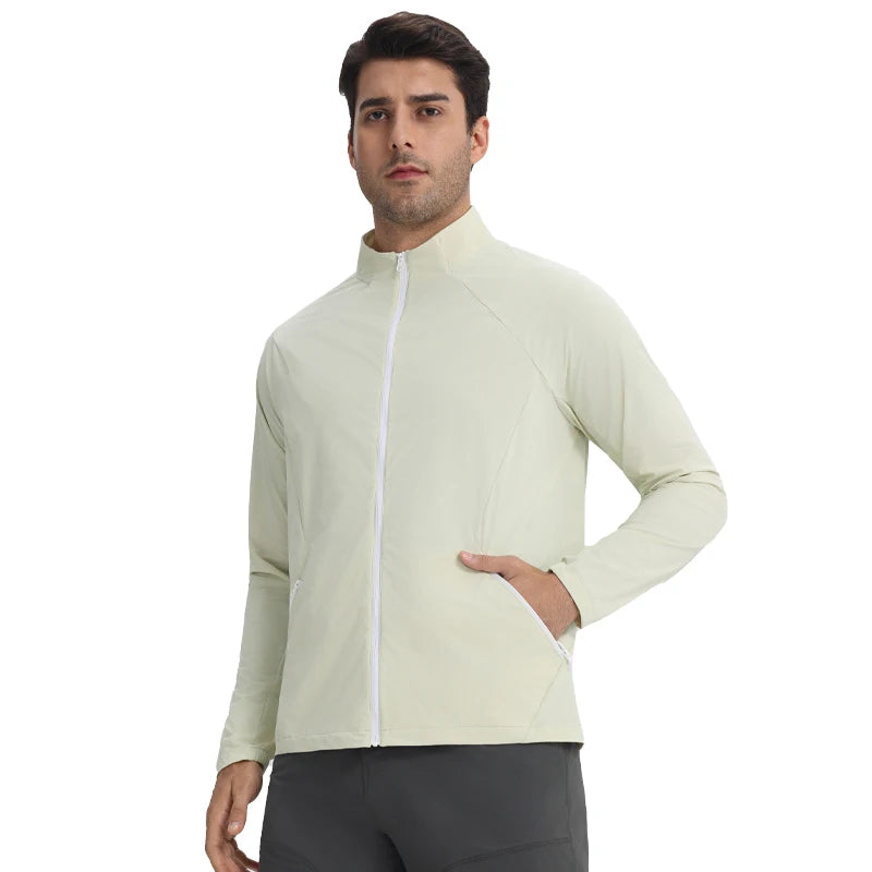 Training Running Jackets Outdoor Fitness Back Zip Pockets Casual Fashion Hooded Sweatshirt  Octdoor Men Jogging Breathable Coat