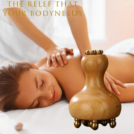 Upgrade brass and Wood Therapy Tools Mushroom Lymphatic Drainage Massager Trigger Point Massage Tools for Deep Tissue Body Shape