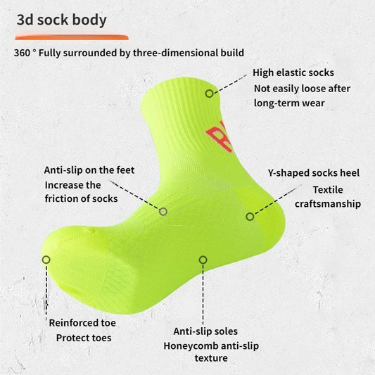 Running Socks Unisex Men Women Middle Cylinder Quickly Dry Outdoor Sports Marthon Bike Riding Fitness Training Crew Socks