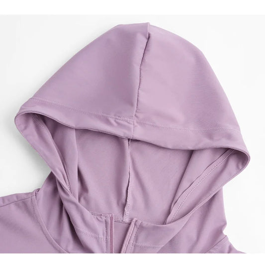 DRUR Autumn Winter Yoga Top Women Hooded Workout Jacket Zip Up Athletic Running Shirts with Pockets Sportswear Christmas Gifts